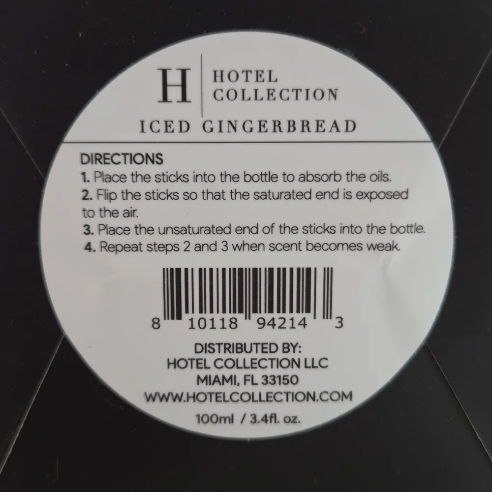 Hotel Collection Reed Diffuser ~ ICED GINGERBREAD